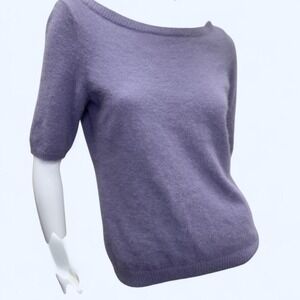 Soft Lavender Angora Blend Sweater, soft fuzzy knit sweater, Spring sweater q